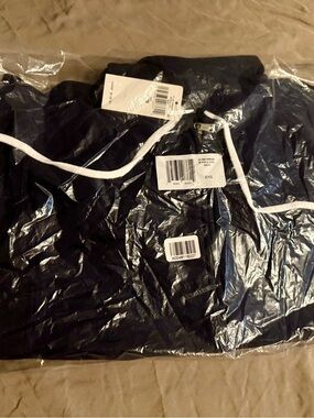 Polo by Ralph Lauren Navy Pullover Hoodie with White Drawcords